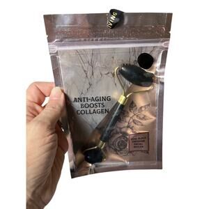 Alchemy Living Dual Black Obsidian Facial Roller | Anti-Aging Skincare‎ Tool